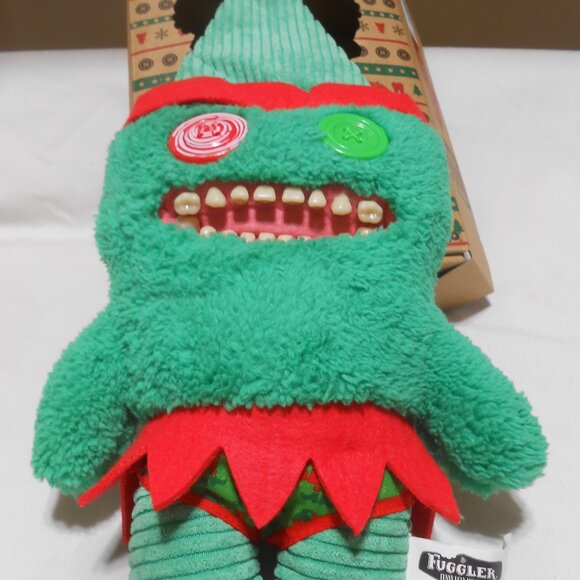 NIB FUGGLER FUNNY UGLY MONSTER FESTIVE FUGGS PLUSH CHRISTMAS ELF TOY KIDS 🎅🎁 - Picture 1 of 9